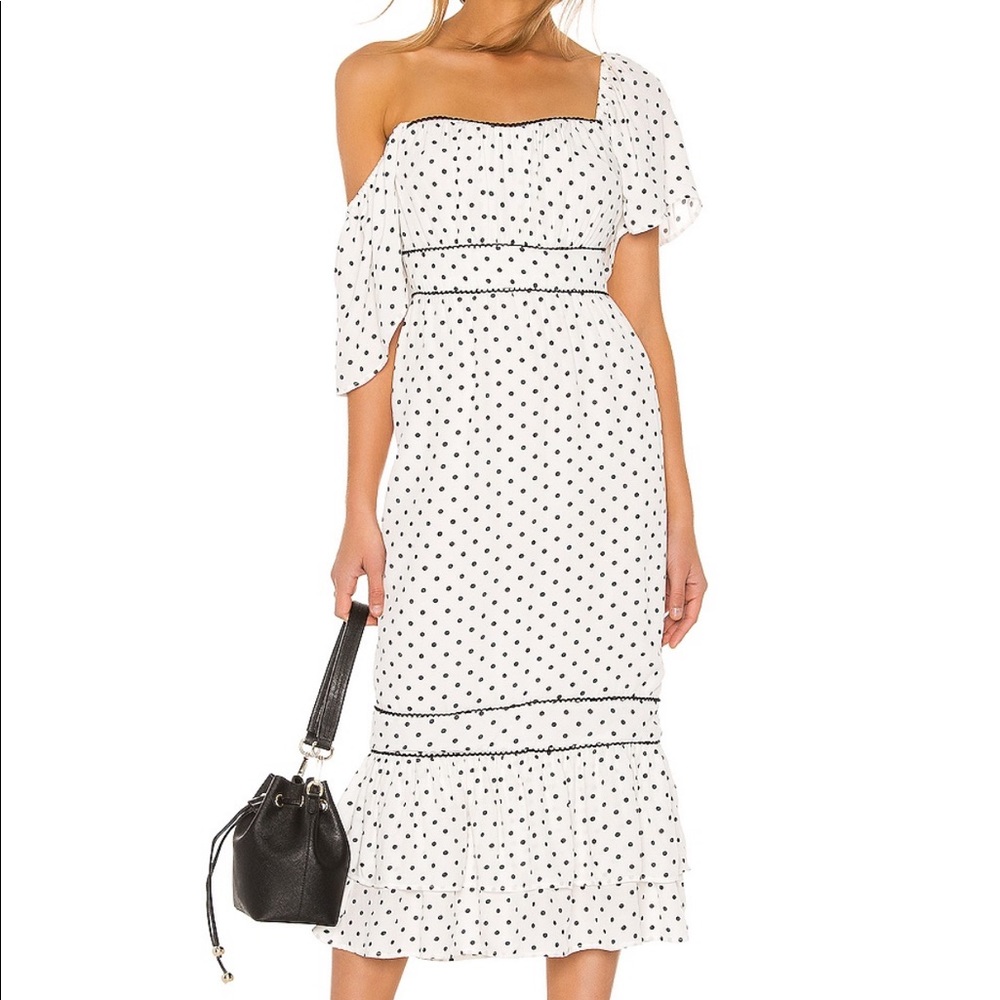 NWT Lovers + Friends Black & White Polka Dot Dress